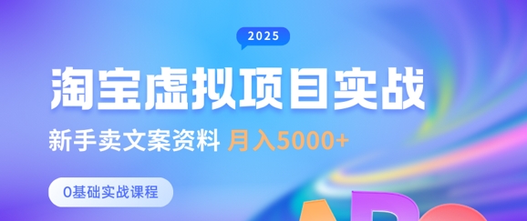 【第9164期】淘宝虚拟项目垂直玩法，新手卖文案资料，月入5k+