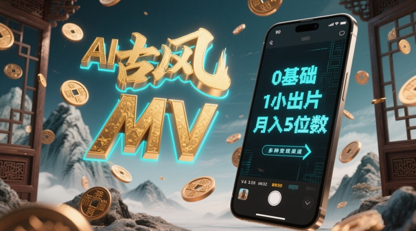 古风音乐MV AI制作：零剪辑基础，快速出片与多元变现，手机操作月入五位插图