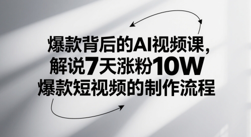 AI视频课程揭秘：爆款短视频制作流程，7天粉丝飙升10万插图