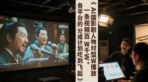 AI三国影视剧人物对口型唱歌互动玩法，轻松吸引百万播放，揭秘各平台分成策略插图